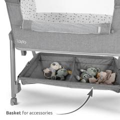 Мини кошара Lorelli LAYLA 2в1 с падаща преграда, сива