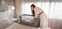 Мини кошара Lorelli LAYLA 2в1 с падаща преграда, сива