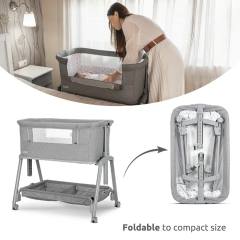 Мини кошара Lorelli LAYLA 2в1 с падаща преграда, сива