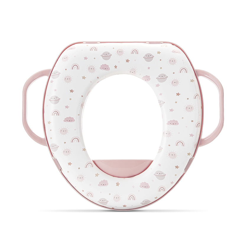 Мека седалка за тоалетна Soft Training Seat с дръжки Planets - Pink