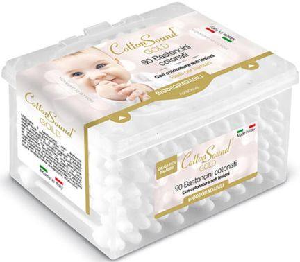 Клечки за уши Cotton Sound Gold с ограничител 90 бр