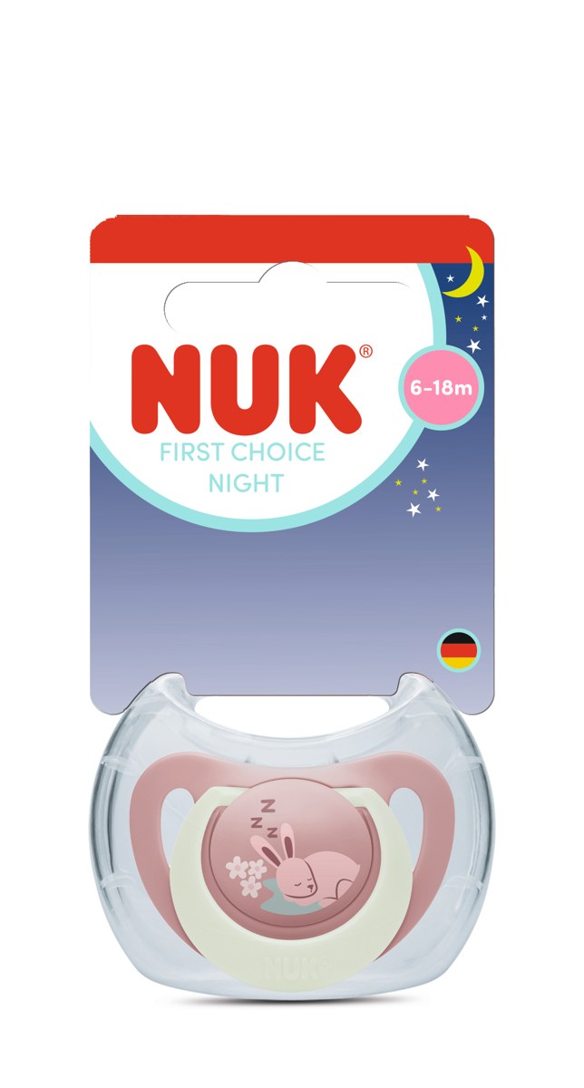 Залъгалка NUK First Choice Night 6-18м. 1 бр. с кутийка