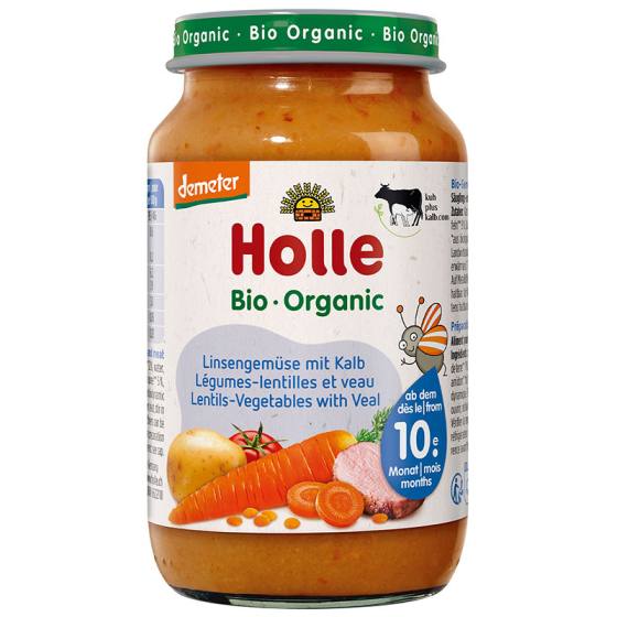 Бебешко пюре Holle Bio-Organic леща със зеленчуци и телешко месо 220 г