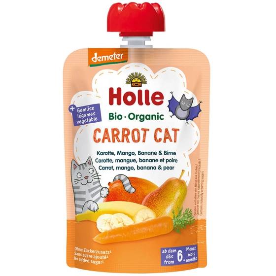 Бебешко пюре Holle Carrot Cat с морков, манго, банан и круша 100 г