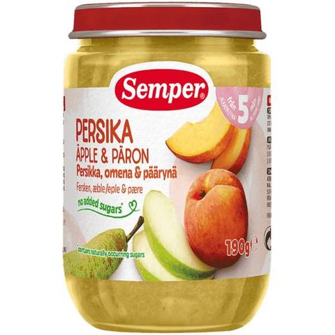 Бебешко пюре Semper праскова, ябълка и круша 190 г