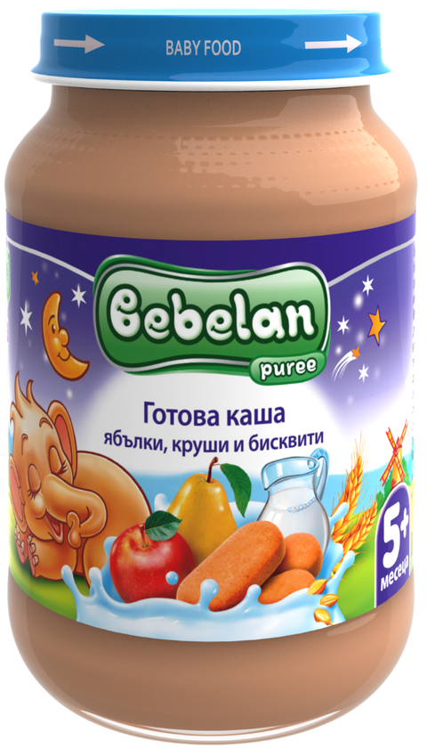 Готова каша Bebelan ябълки, круши и бисквити