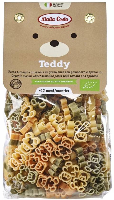 Бебешка паста Dalla Costa Teddy с домати и спанак 200 г