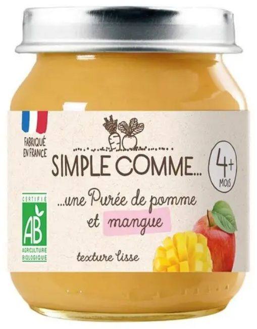 Бебешко пюре Simple Comme с ябълка и манго 4+