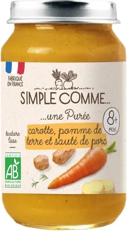 Бебешко пюре Simple Comme със свинско, моркови и картофи 200 г