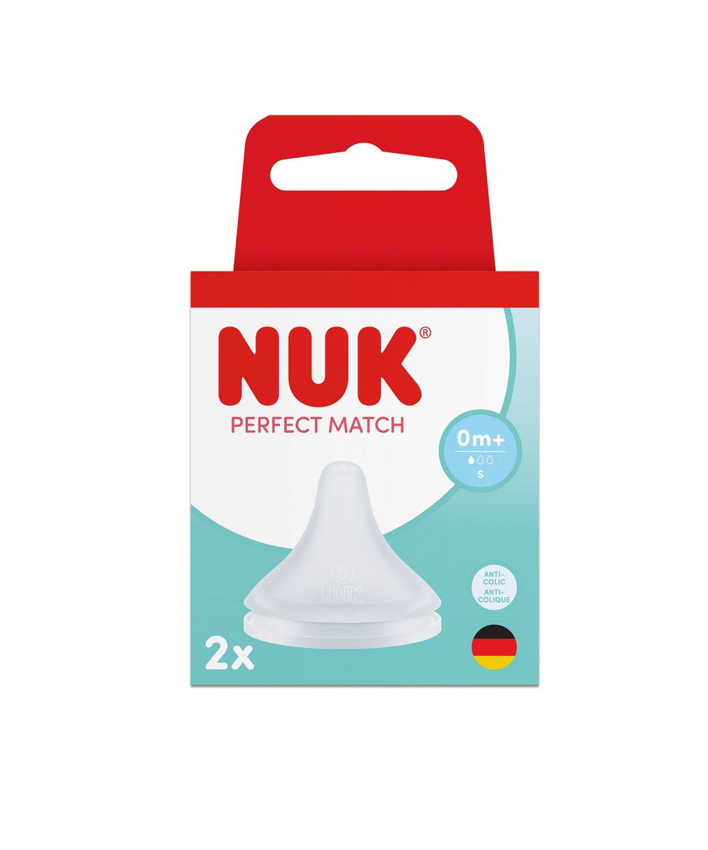 Биберони за шише NUK Perfect Match 0m+ S 2 броя