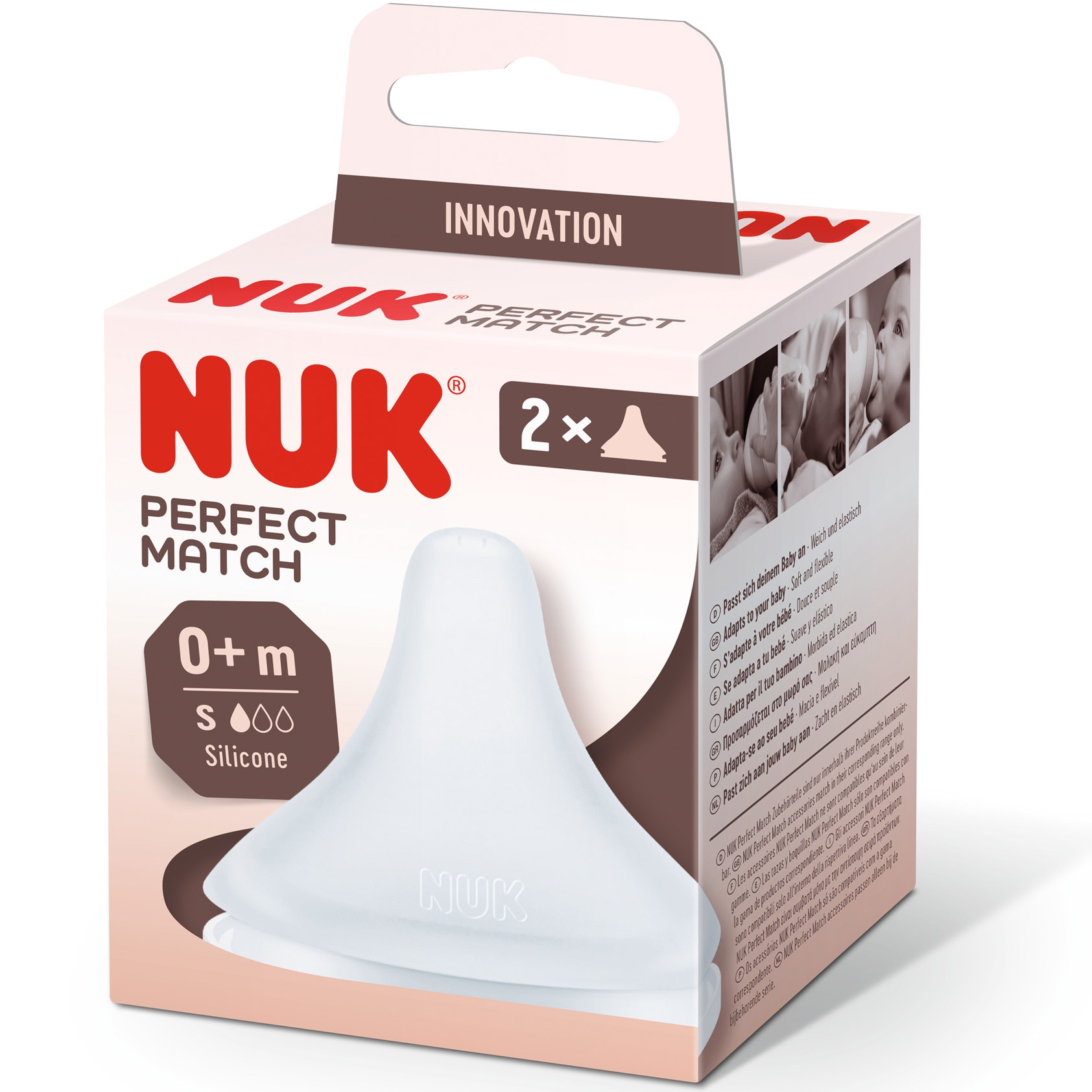Биберони за шише NUK Perfect Match 0m+ S 2 броя
