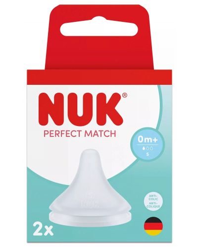 Биберони за шише NUK Perfect Match 0m+ S 2 броя