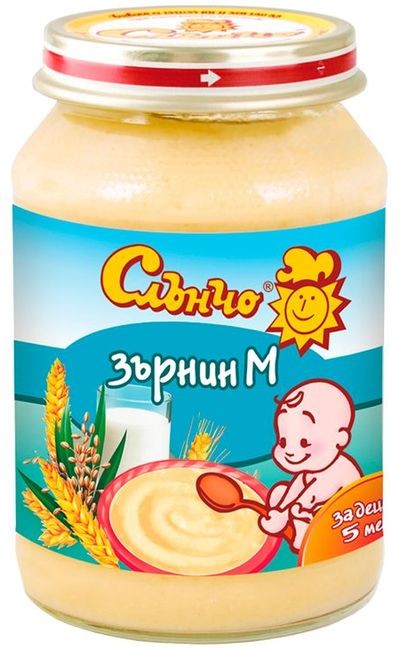 Бебешко пюре слънчо зърнин м 190 г.