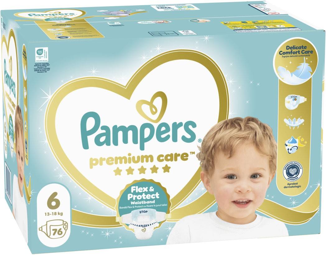 Пелени за еднократна употреба Pampers Premium Care размер 6 (13-18 кг), 76 бр