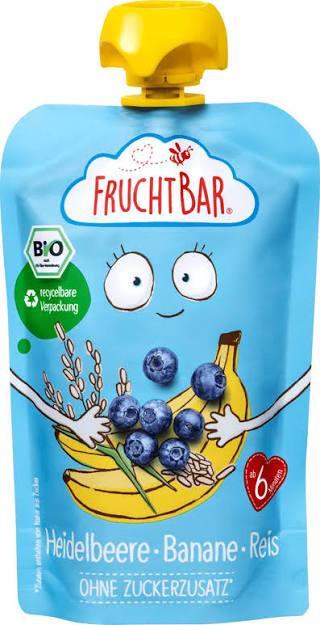 Бебешко пюре FruchtBar био боровинка, банан и ориз 100 г