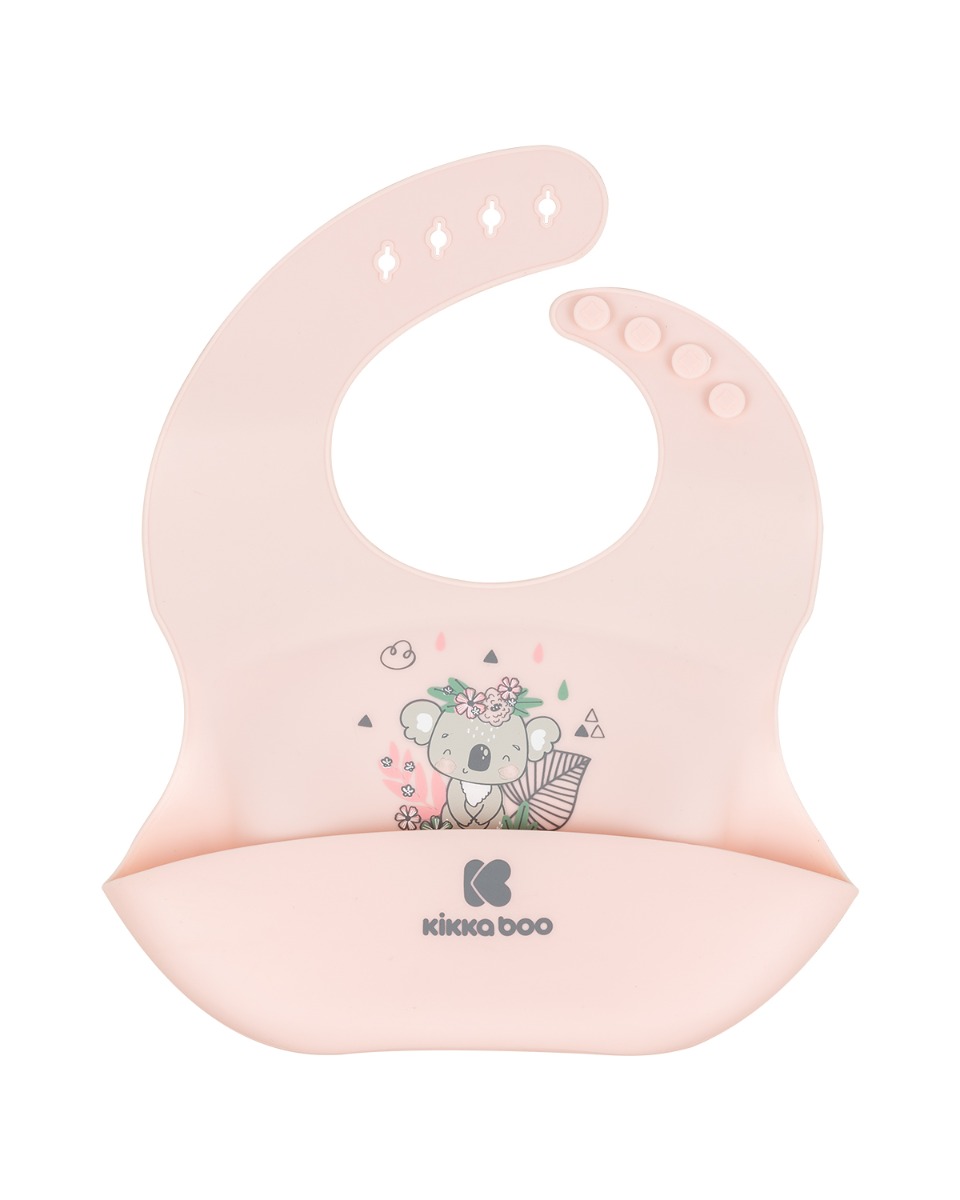 Силиконов лигавник Silicone bib Savanna friends PINK