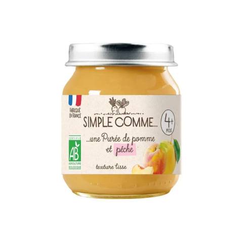 Бебешко пюре Simple Comme от ябълка и праскова 4+