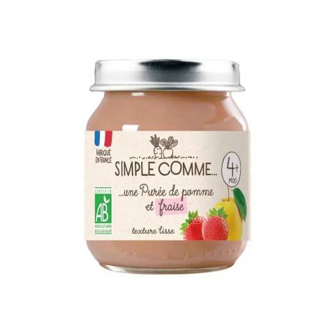 Бебешко пюре Simple Comme ябълка и ягода 120 г