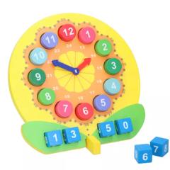 Дървен образователен часовник clock educational playset 20 pcs. 29.5x29.5x1.5cm