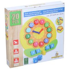 Дървен образователен часовник clock educational playset 20 pcs. 29.5x29.5x1.5cm