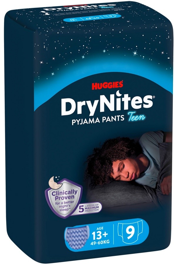 Нощни преходни гащи DryNites 13+ години, 48-60 кг, 9 броя