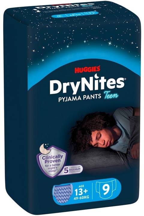 Нощни преходни гащи DryNites 13+ години, 48-60 кг, 9 броя