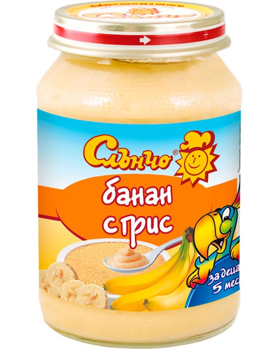 Бебешко пюре банан с грис 190 г.