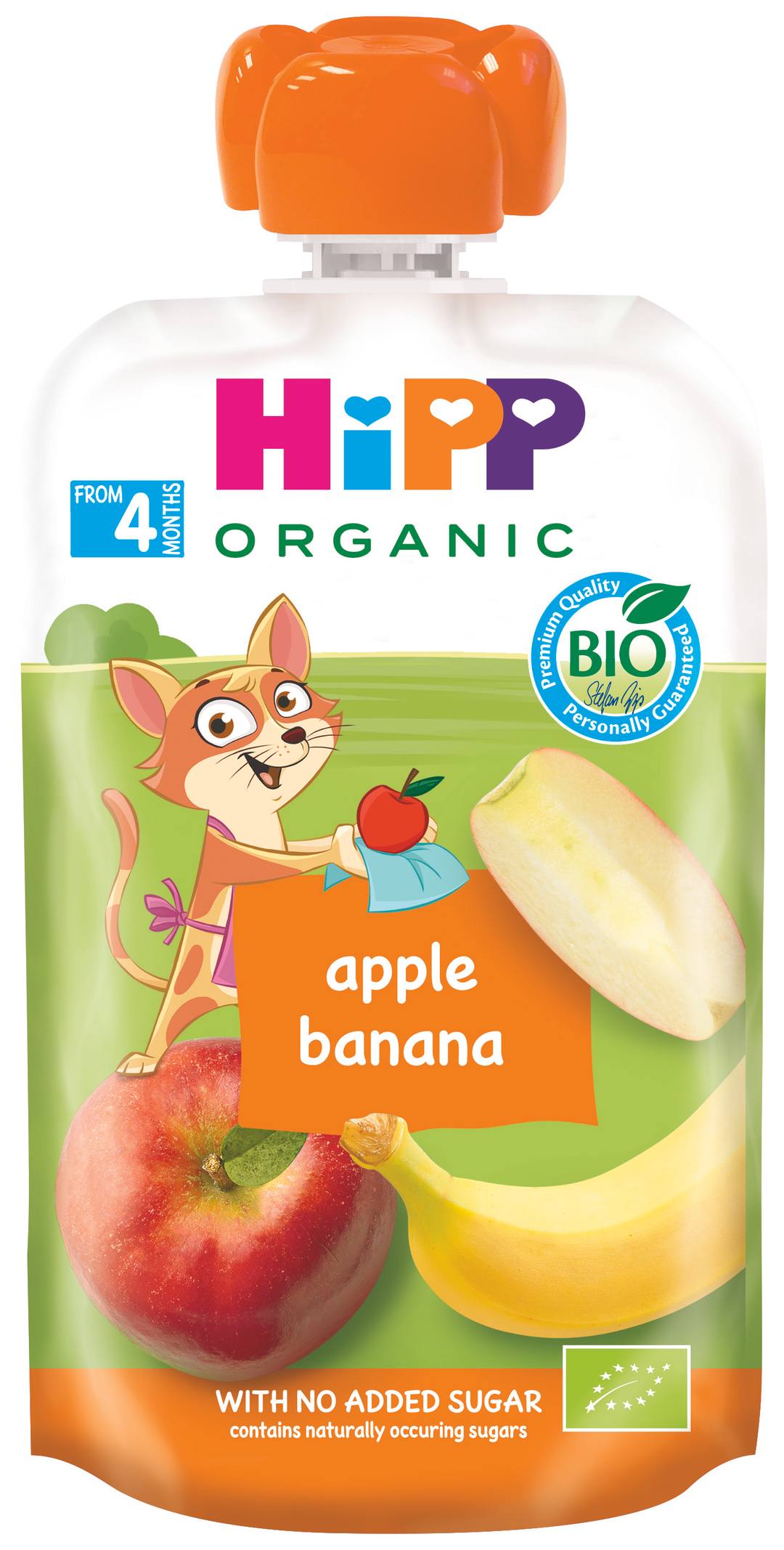Бебешко пюре HiPP Organic с ябълка и банан 100 г