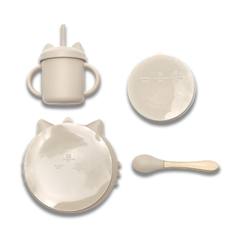 Силиконов сет за хранене Silicone Feeding Set 4 бр. Beige