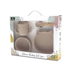 Силиконов сет за хранене Silicone Feeding Set 4 бр. Beige