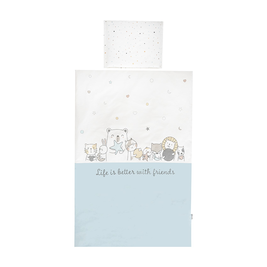 Спален комплект 3 части Cosy Happy Friends Blue 140/95 см