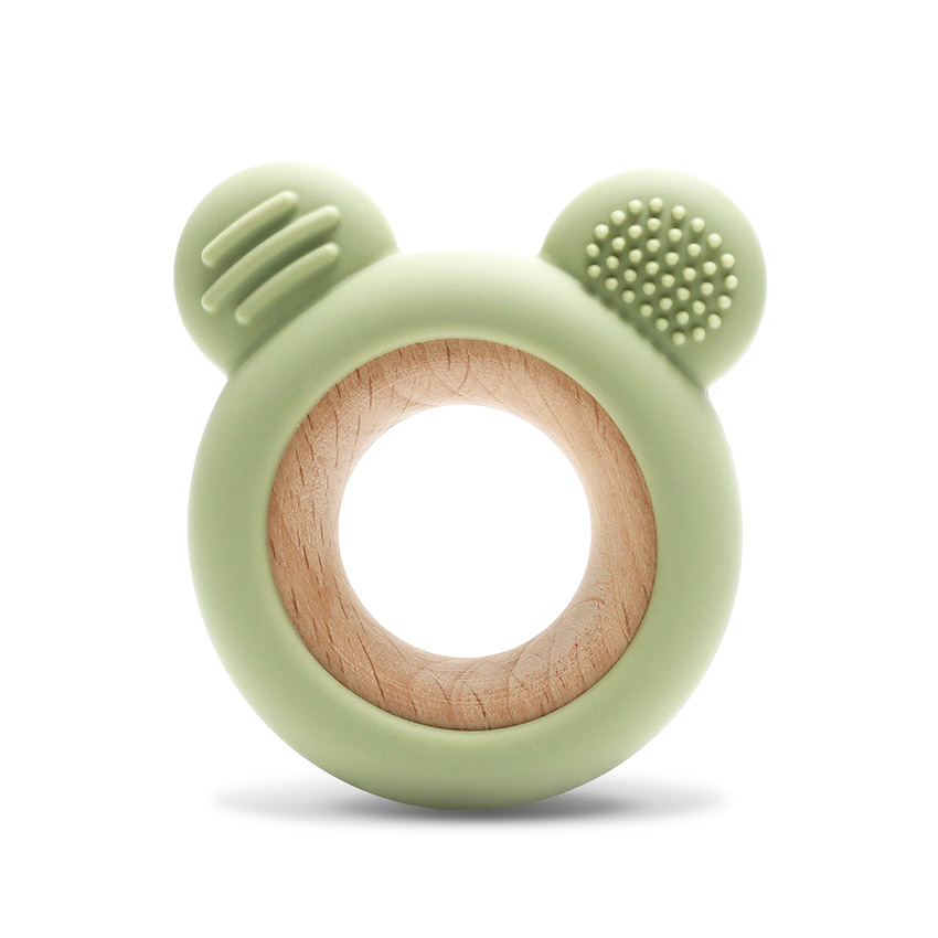 Бебешка гризалка lorelli silicone and beech teether bear