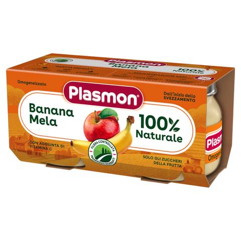 Бебешко пюре Plasmon банан с ябълка 2х80г