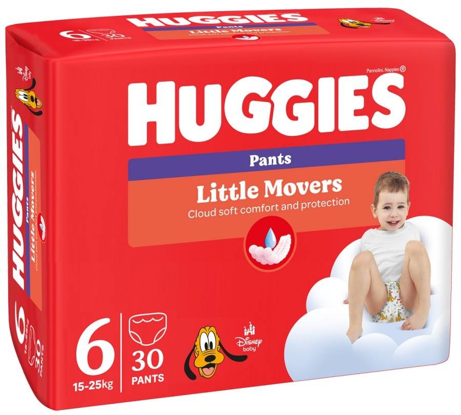 Пелени гащички Huggies Little Movers размер 6, 15-25 кг, 30 броя