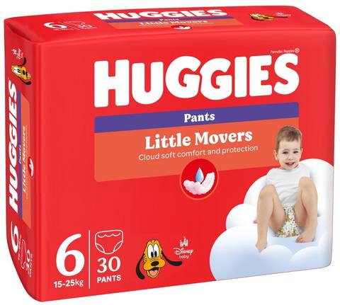 Пелени гащички Huggies Little Movers размер 6, 15-25 кг, 30 броя
