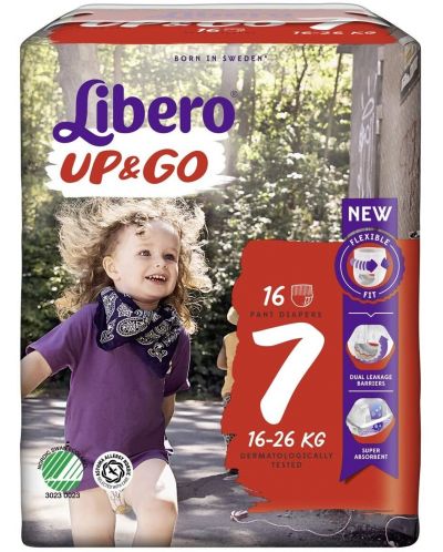 Бебешки пелени гащи Libero up&go Pants размер 7 16-26 кг 16 бр.