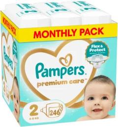 Пелени за еднократна употреба Pampers Premium Care размер 2 (4-8 кг) 246 броя