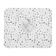 Бебешко одеяло Nappy Blanket With Toy бяло със сиво слонче 90x75 см