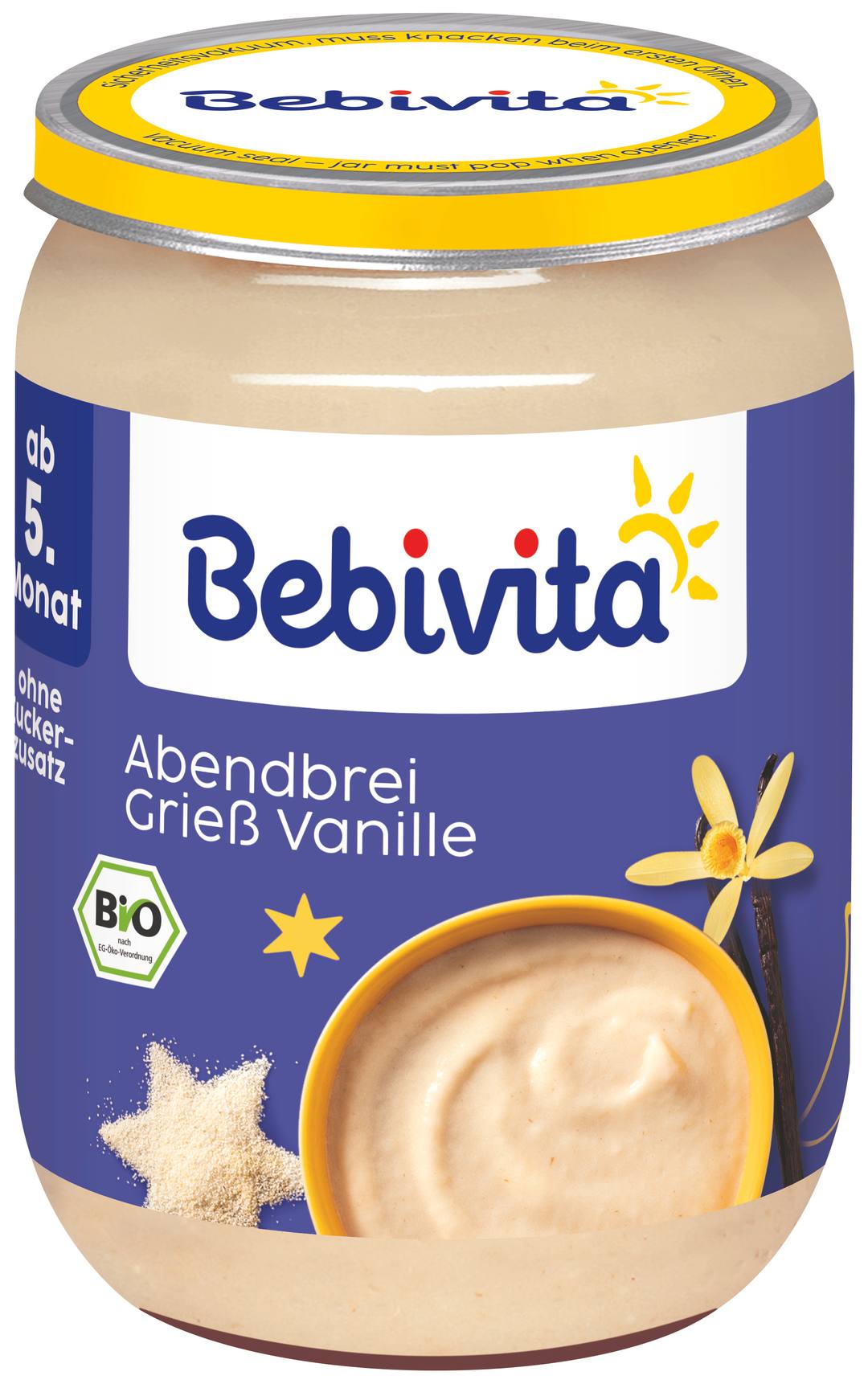 Бебешко пюре Bebivita грис и ванилия 190 г