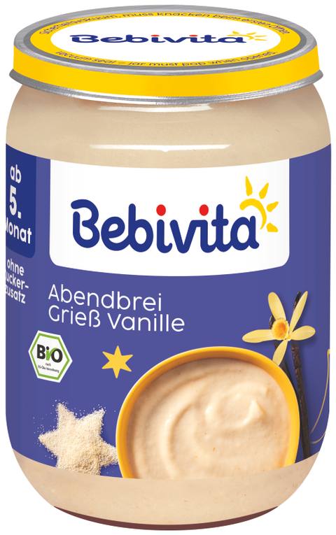 Бебешко пюре Bebivita грис и ванилия 190 г