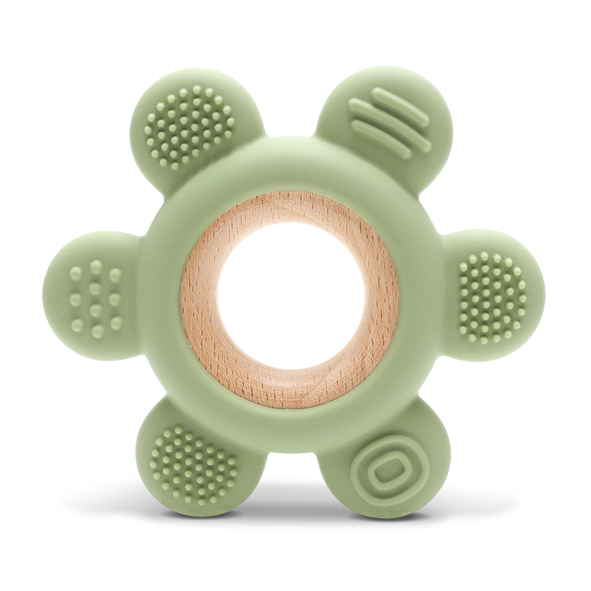 Гризалка Silicone and Beech Teether Flower Fresh Green