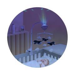 Музикална играчка за легло musical mobile with projector самолетче