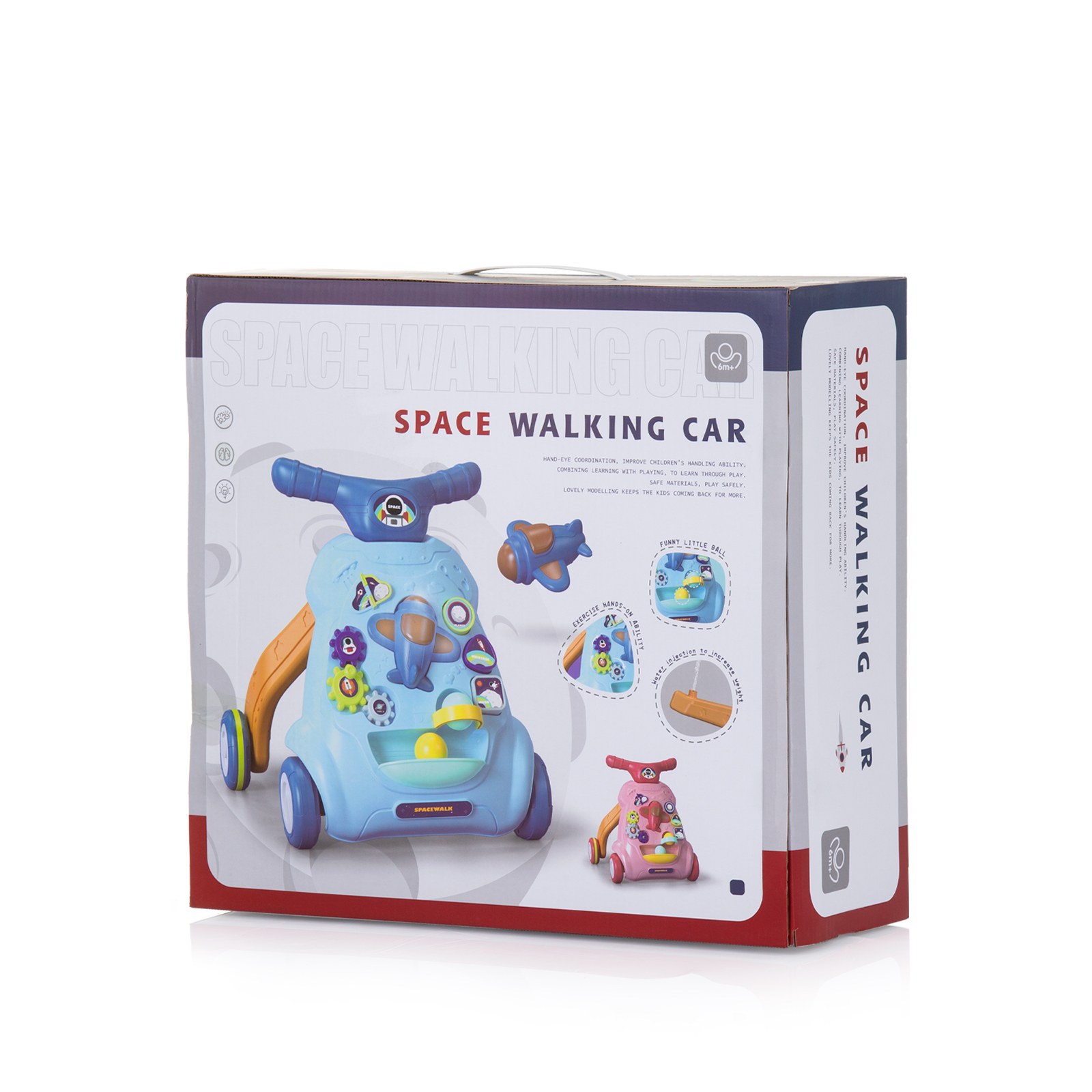 Музикална играчка на колела Space Walking самолетче синьо