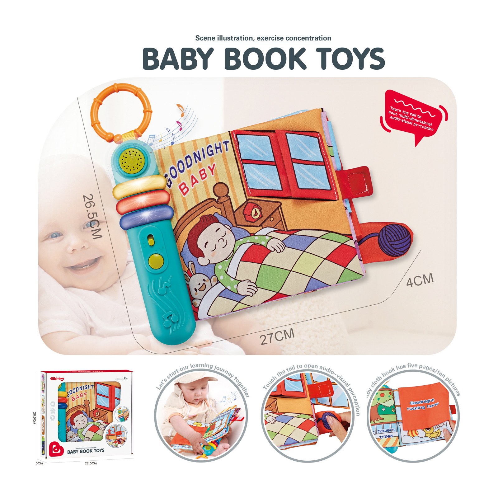 Музикална книжка baby book toys goodnight no.6067