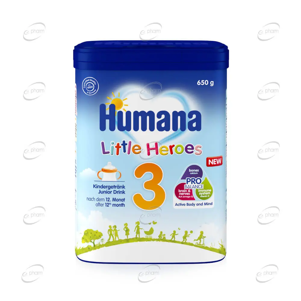 Адаптирано мляко Humana 3 Little Heroes 650 г.