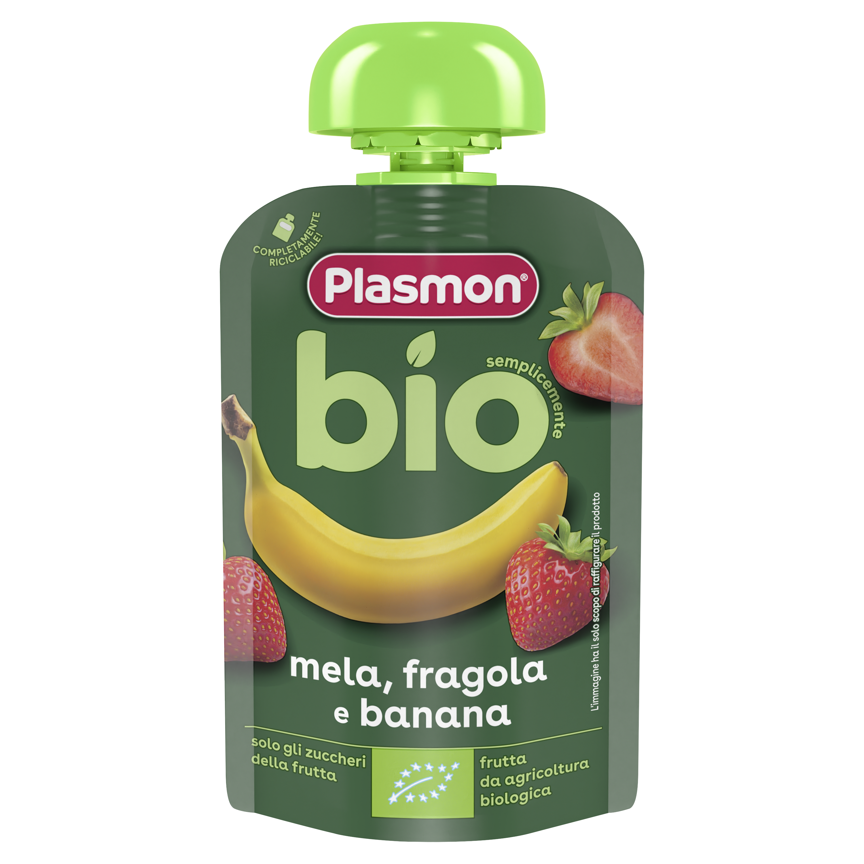 Plasmon Био Плодова Закуска Банан Ягода, 6+М, 100 гр
