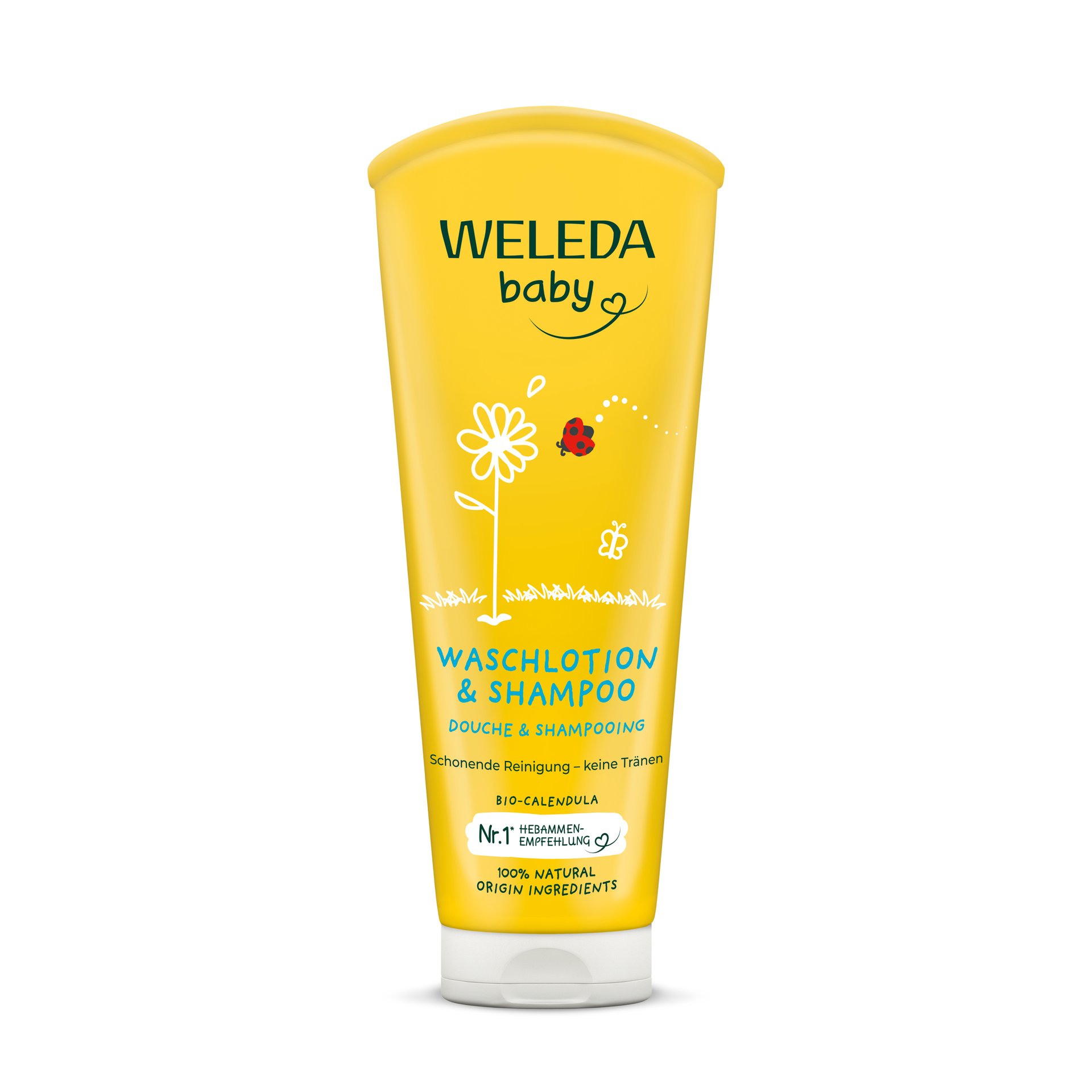 Бебешки душ гел и шампоан Weleda Baby Waschlotion & Shampoo с невен