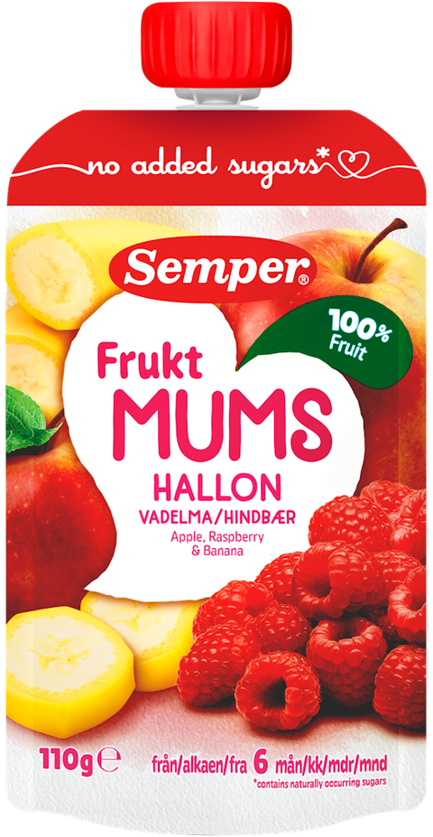 Бебешко плодово пюре Frukt MUMS ябълка, малина и банан 110 г