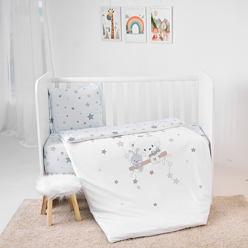 Спален комплект от 3 части Cosy Bear With Swing Blue