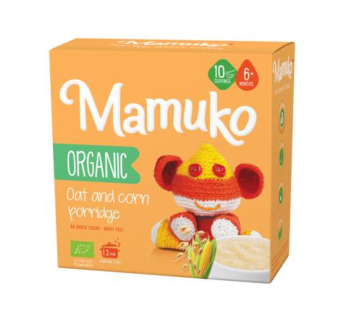 Бебешка каша Mamuko Organic Oat and corn porridge 10 порции 6+